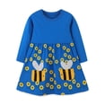 thumbnail image 1 of Cowsor Robe de Fille Dessin Animé Applique Robes de Fête Décontractées Jersey Coton Manches Longues, 1 of 7
