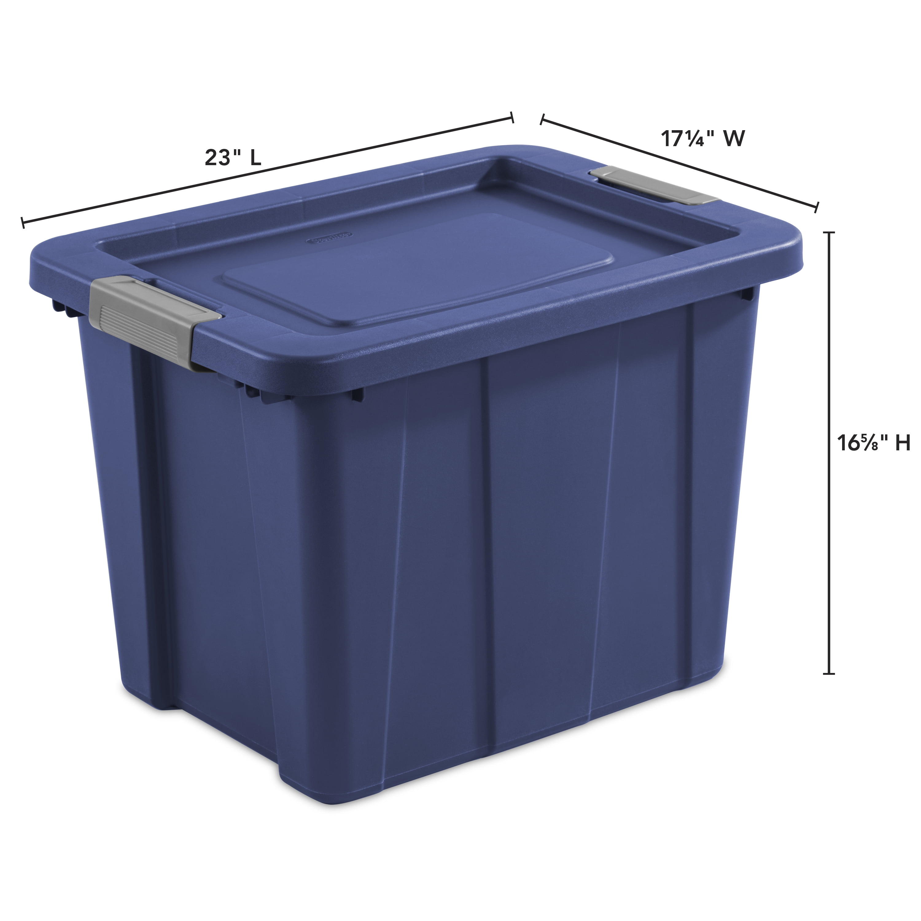 Sterilite 18 Gallon Latch Plastic Storage Box, Stadium Blue