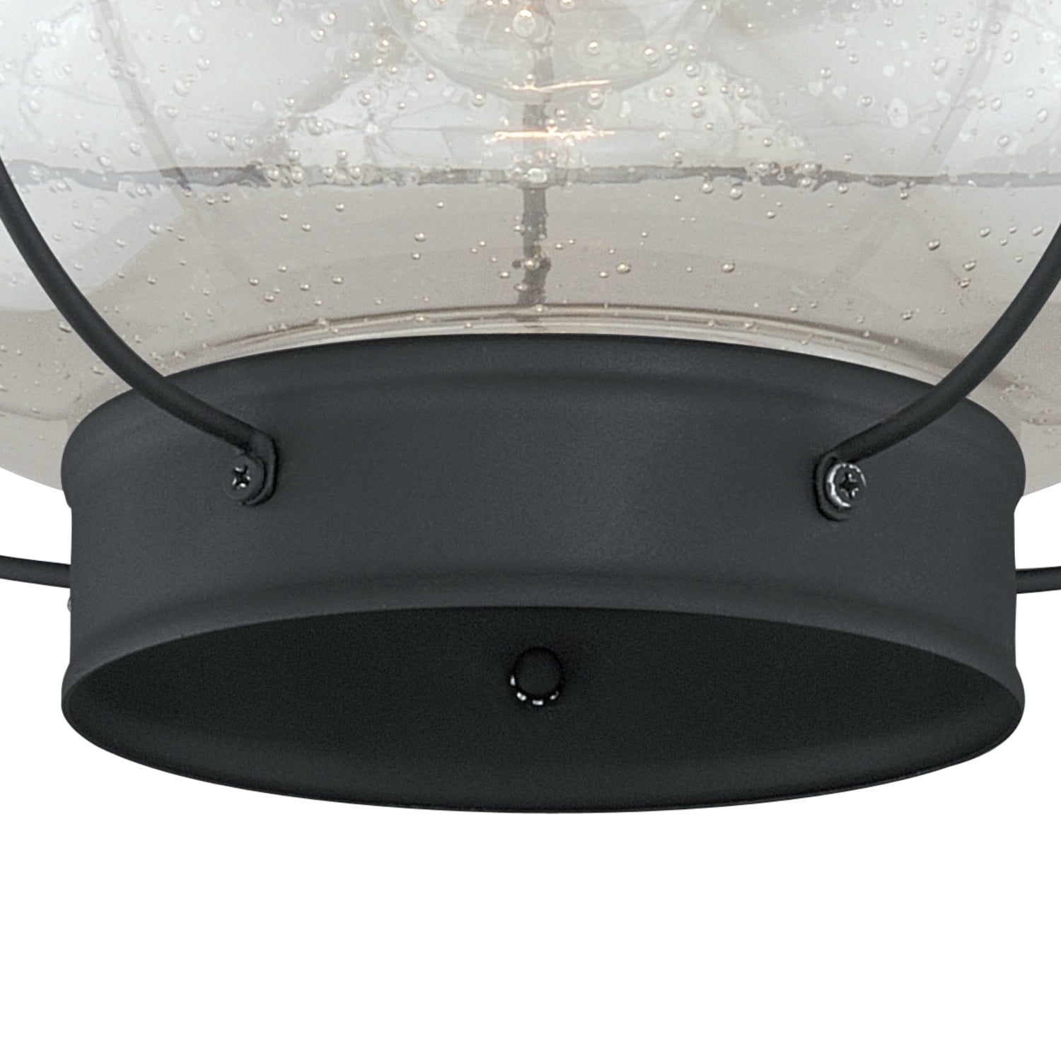 Chatham Black Coastal Globe Outdoor Flush Mount Ceiling Light Clear Glass