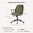 thumbnail image 2 of Modern Office Chair with Bentwood Polyester Upholstery Ergonomic Swivel Desk Chair with Adjustable Height for Home Office or Study Green, 2 of 9