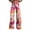 Hot Pink, variant on Wide Leg Pants Woman Wide Leg Pants Woman High Waist Floral Patterned Pants Lightweight Loose Fit Casual Colorful Trouser Imitation Jeans