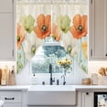 thumbnail image 4 of Yellow Yellow Swag Kitchen Curtain Valances, Poppies Leaf Vintage Watercolor Floral Texture Rod Pocket Curtains Window Treatment Decor Valances for Bedroom Bathroom, 2 Panels 36 x 36 Inch, 4 of 9
