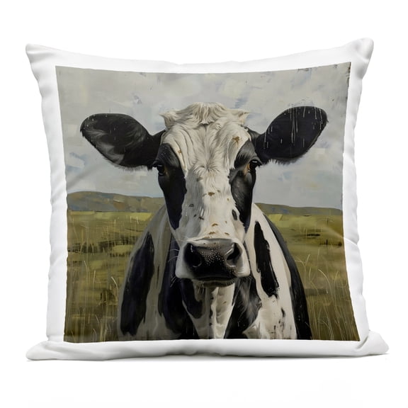 Stupell Industries Spotted Cow in Pasture Outdoor Printed Pillow design by LSR Creative Studio, 18 x 7 x 18
