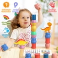 thumbnail image 3 of Bloques de dinosaurios Montessori de juguete para clasificar y apilar de 1 a 4 años, 3 of 7