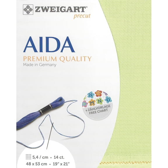 Precut Zweigart Stern-Aida 14 count Lime 3706/6122