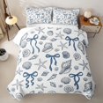 thumbnail image 2 of spefrowx Cute Seashell Bow Quilt King for Girls Boys, Blue Starfish Conch Nautical King Coverlet Set, 3pcs, 2 of 7