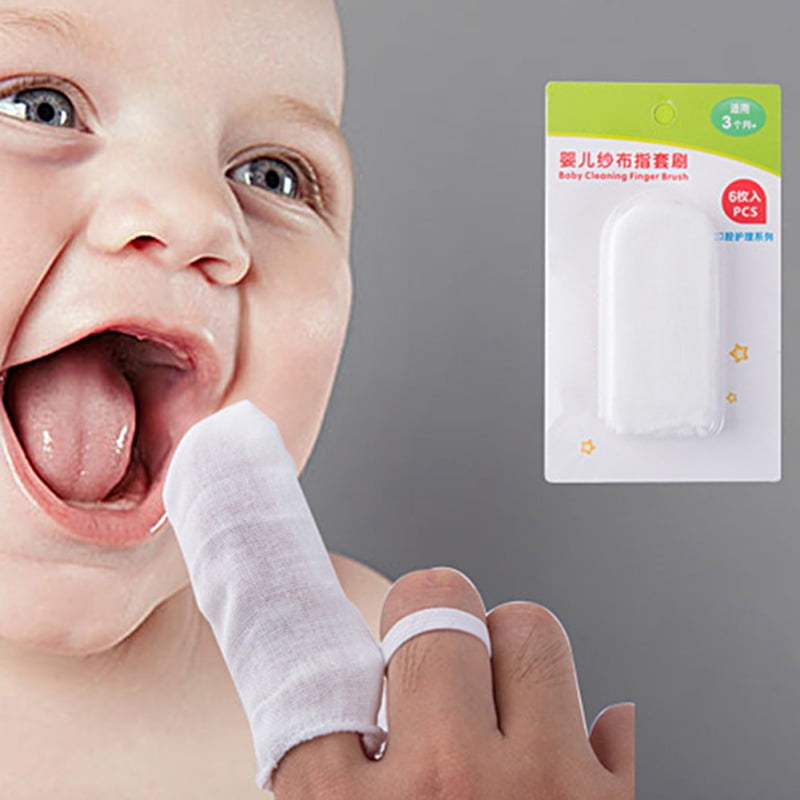 6 Pcs/Pack Infant Baby Mouth Wipes Cleaning Gauze Tooth Oral Cleaning