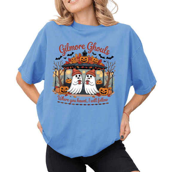 Gilmore Ghouls Where You Haunt I Will Follow Halloween Shirt Women Halloween T-Shirt Graphic Tee