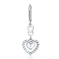 thumbnail image 4 of Wellingsale Ladies 14k White Gold Polished CZ Heart Drop Earrings, 4 of 7