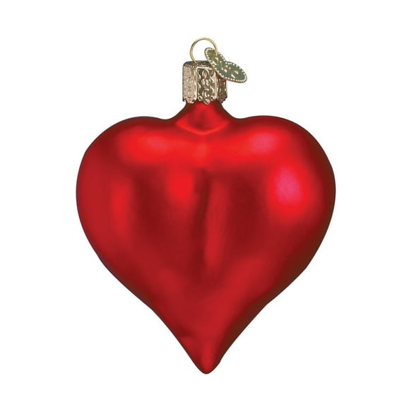 Old World Christmas Assortment Glass Blown Ornaments for Christmas Tree,Large Matte Red Heart