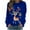 Blue, variant on Tetras Hooded Sweatshirt Women 2025,Women Fashion Casual Print Round Neck Loose Long Sleeve T-Shirt,Sweatshirts Blouse