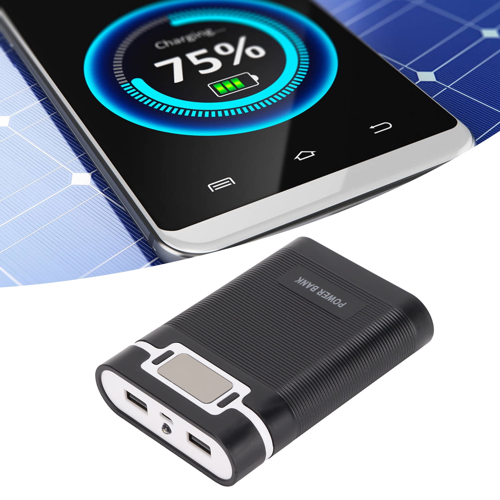 DIY Power Charger, Full Care Overvoltage Protection Portable  Battery Box  for Mobile Phone Black