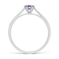 thumbnail image 2 of ANGARA Natural Tapered Shank Amethyst Solitaire Ring with Diamonds in 14K White Gold for Women (Size-4mm) | February Birthstone, Birthday, Anniversary, Jewelry Gift for Women | Natural Amethyst Ring, 2 of 8