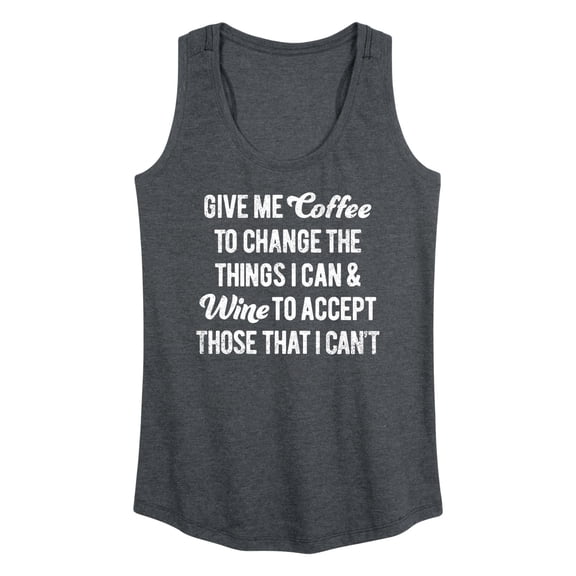 Instant Message - Give Me Coffee Wine - Women's Racerback Tank Top
