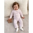 thumbnail image 6 of Loicainy Baby Toddler Girl Fall Clothes Set 6 12 18 24 Months 2T 3T 4T 5T Long Sleeve Crew Neck Striped Tops and Pants Outfits, 6 of 9