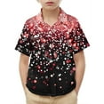 thumbnail image 2 of AUNVITO Kids Stylish Cute Casual Short Sleeve School Uniform Shirt with Star Sequins Pocket Glitter Comfy Sparkling Design, 2 of 7