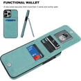 thumbnail image 4 of REQO Compatible with iPhone 13 Pro Max Case Wallet with Credit Card Holder, Premium Leather Magnetic Clasp Kickstand Heavy Duty Protective Cover for iPhone 13 Pro Max 6.7 Inch(Mint Green), 4 of 7