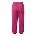 thumbnail image 5 of Symoid Capris for Women Dressy Casual- Casual Solid with Pockets Cropped Pants Summer Womens Fashion Baggy Cuffed Joggers Capri Pants Hot Pink Size S, 5 of 5