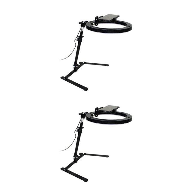 Wweixi Black Sturdy And Durable Overhead Phone Stand With Metal Construction For Long-lasting Wide black 2Set