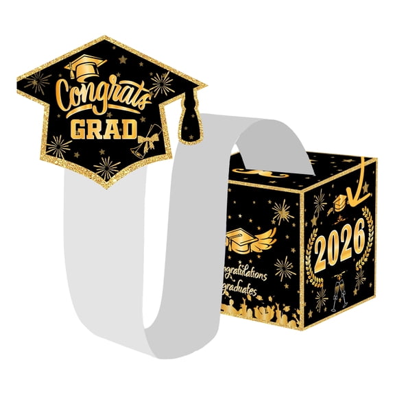 Bisitoy Graduation Money Box for Cash Gift Pull, Money Pull Box Gift 2026 Grad Suprise, Funny Graduation Party Gift Pull Money Cash, Graduation Money Holder for Cash with Pull Out Card (D)