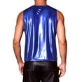 thumbnail image 3 of INSPIRE CHIC Metallic Tank Tops for Men's Holographic Sleeveless T-Shirt Disco Party Shiny Vest M Blue, 3 of 6