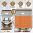 thumbnail image 5 of Orange Morocco Window Privacy Film, Geometric Leaf Diamond Lattice Abstract Static Cling UV Sun Blocking Heat Control Window Tint, Non-Adhesive One Way Windows Privacy Cover 17.7''x78.7'', 5 of 7