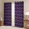 thumbnail image 2 of Feelyou Damask Flower Black Out Curtains, Purple Bat Curtains Pack of 2 (42x63 Each), 2 of 6
