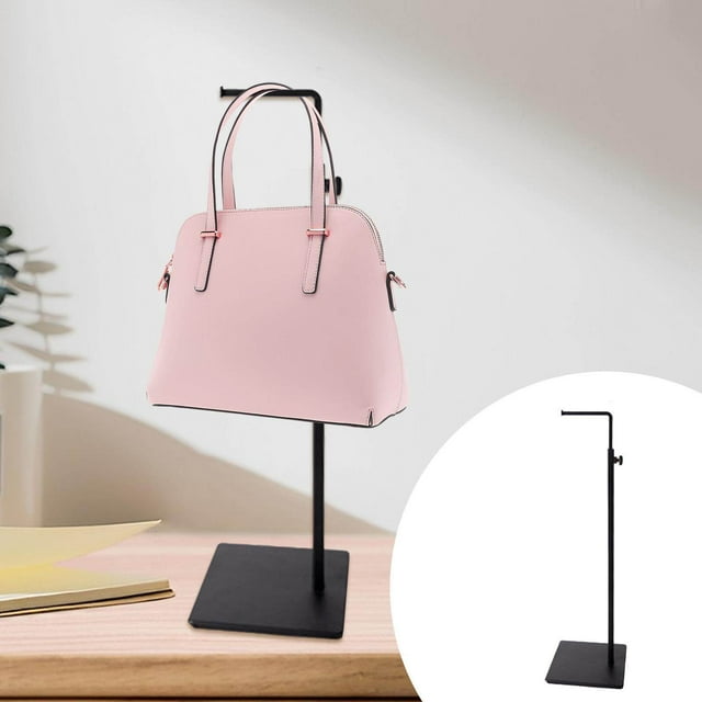 Présentoir de Sac à Main en Acier Inoxydable Réglable Simple Noir