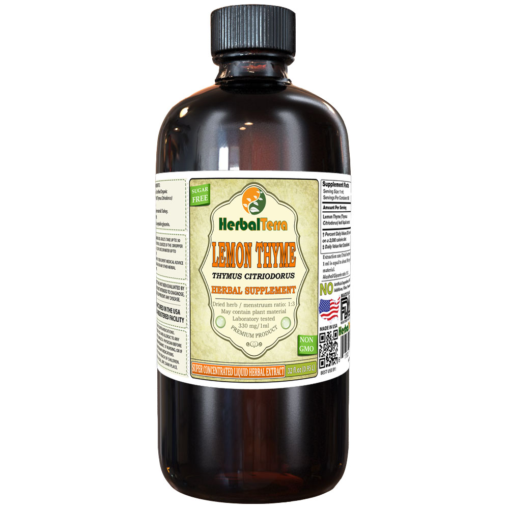 Lemon Thyme (Thymus x Citriodorus) Tincture, Organic Dried Herb Liquid