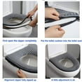 thumbnail image 7 of Bathroom Soft Toilet Seat Cover Pad -Toilet Seat Cushion Washable and Comfortable Toilet Seat Cover Pads, Fits Most Size Toilet Lids for Bathroom (Gray), 7 of 7