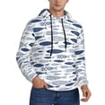 thumbnail image 2 of Xecao Blue Fish Pattern Men's Adult Pullover Hoodie,Hooded Sweatshirt-4X-Large, 2 of 7