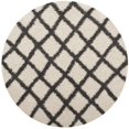 thumbnail image 6 of SAFAVIEH Layla Geometric Plush Shag Area Rug, Ivory/Dark Grey, 6' x 6' Square, 6 of 8