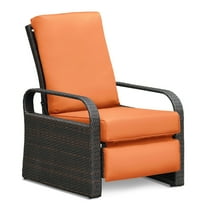 Outdoor Recliner Chair; Automatic Adjustable Wicker Lounge Recliner Chair with 5.12'' Thicken Cushion