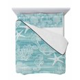 thumbnail image 7 of Quilts Full Size Bedding Set, Turquoise Coastal Lightweight Quilted Comforter, Nautical Coral Starfish Shell Seahorse Ocean Soft Bedspread Coverlet with Pillow Covers for All Season, 78" x 90", 7 of 7
