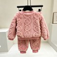 thumbnail image 5 of Girls Clothes 2 Piece Outfits Fuzzy Winter Warm Fleece Loose Flannel Cute Pullover Sweatshirt Top Pants Pajamas Sweatsuit 5-14 Years, 5 of 6