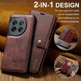 thumbnail image 4 of Allytech Wallet Case for OnePlus 12 with 3 Card Slots & Cash Pocket, 2 in 1 Detachable Strong Magnetic Case, Retro PU Leather Shockproof Magnetic Clasp Slim Protective Shell - Red, 4 of 8
