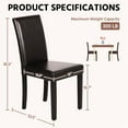 thumbnail image 6 of Yaheetech Faux Leather Dining Chairs with Rubberwood Legs, Set of 2, Dark Brown, 6 of 7