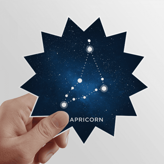 Capricorne Constellation Signe du Zodiaque Soleil Vinyle Autocollant Bagages Graffiti Fleur Autocollant