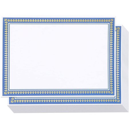 UPC: 0709257569628 | Certificate Paper with Gold and Blue Border  Award Certificates (White  8.5 x 11 in  50-Pack)