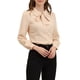 thumbnail image 4 of CAMISA DE MUJER CON BOTONES INSPIRADA EN CHIC, CON COLLAR PETER PAN Y NUDO EN EL CUELLO, BLUSA DE COLOR SÓLIDO M BEIGE, 4 of 6