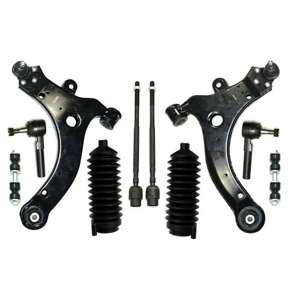 10 Pc Front Suspension Kit Lower Control Arms with Ball Joints Passenger & Driver Side, Inner & Outer Tie Rod Fits select: 2000-2013 CHEVROLET IMPALA, 2014-2015 CHEVROLET IMPALA LIMITED
