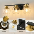 Bathroom Vanity Light Fixtures 3Lights Gold and Black Bathroom Light