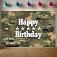 thumbnail image 6 of Camouflage Design Birthday Banner Army Theme Helicopter Motif Tank Graphic Adventure for Kids Party Celebration Outdoor Venue Event Background, 6 of 9