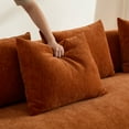 thumbnail image 6 of Kevinplus 134.6" Modern Couch Oversized L-Shaped Sectional Sofa with Ottoman, Orange, 6 of 15