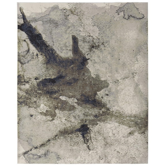 8' X 10' Gray Black and Brown Abstract Power Loom Area Rug