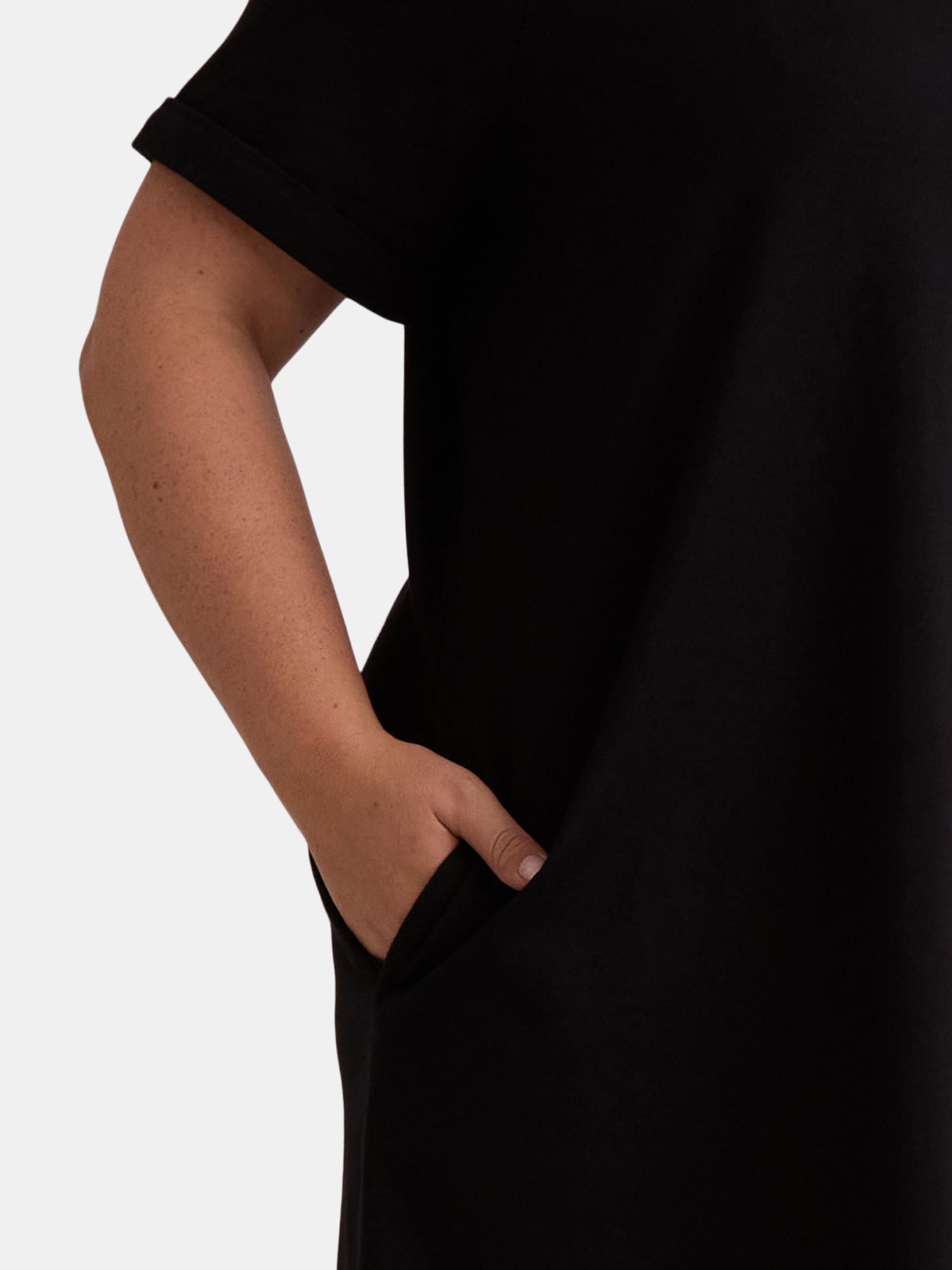 Terra & Sky Women’s Plus Size V-Neck T-Shirt Dress, Sizes 0X-5X