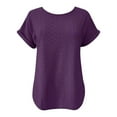 thumbnail image 5 of TYGHBN Women's Spring and Summer New Solid Color Round Neck Loose Short Sleeved T Shirt T Neck Tops for Women Women T Shirt Summer Spandex T Shirt Women Large Women's Tops Women Running Long Sleeve, 5 of 5