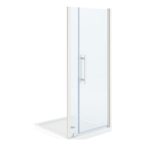 Pasadena 36 x 36 x 74-3/4 Alcove Shower Kit with Base and Door in Satin Nickel