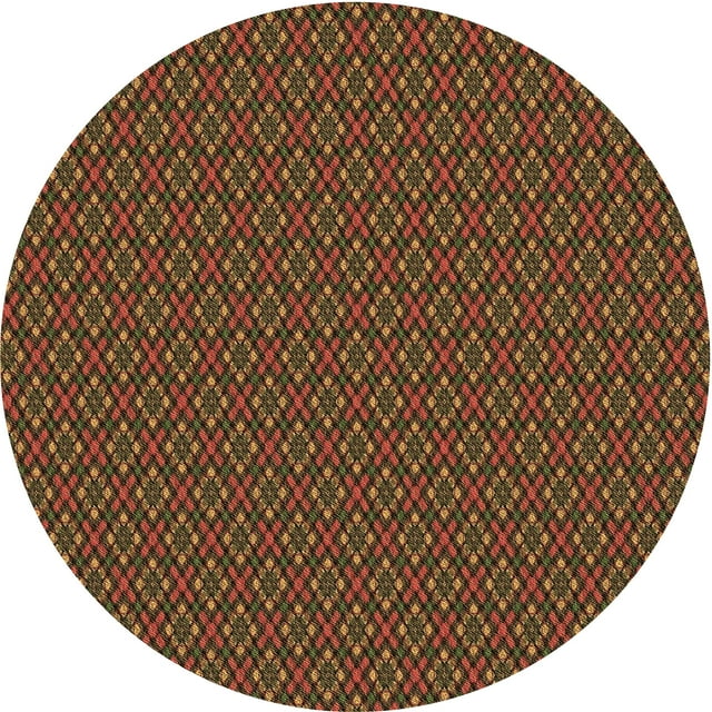 Ahgly Tapis Rond Lavable en Machine Intérieur Transitionnel Bisque Foncé Marron, 3 Pieds Rond