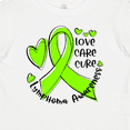 thumbnail image 4 of Inktastic Love, Care, Cure Lymphoma Awareness Lime Green Ribbon Hearts Boys or Girls Baby T-Shirt, 4 of 5
